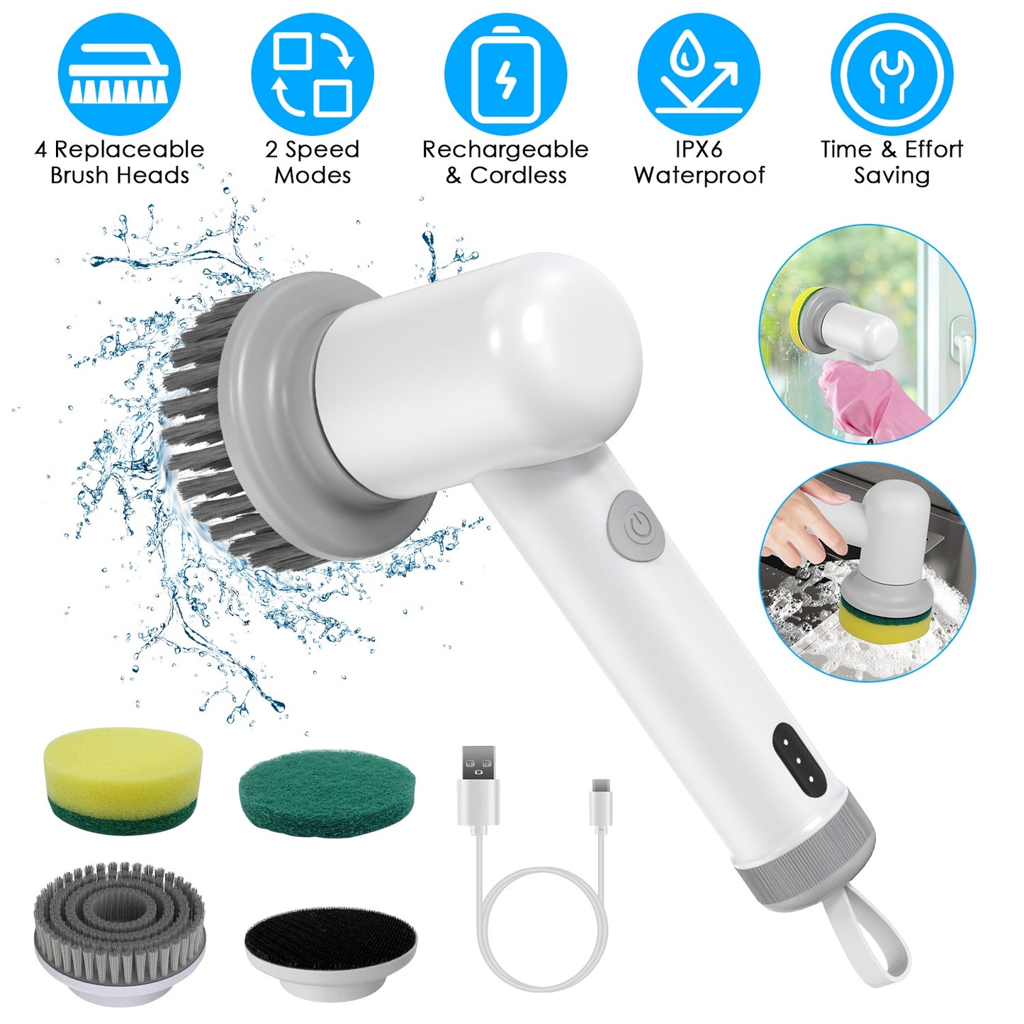Electric spin scrubber